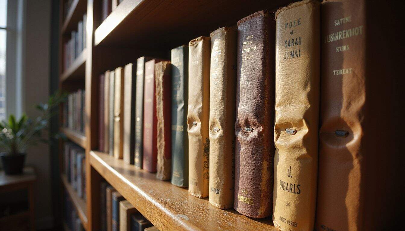 A cozy bookstore shelf filled with romantasy novels by popular authors, bathed in soft natural light. A cozy bookstore shelf filled with romantasy novels by popular authors, bathed in soft natural light.