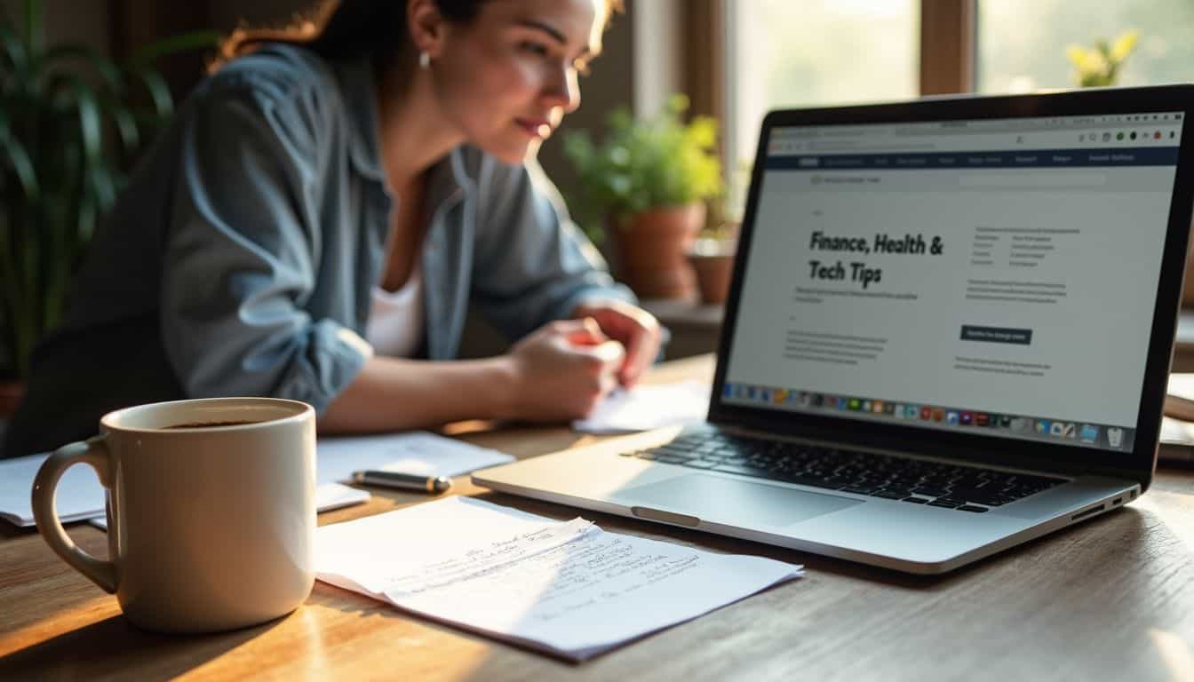 A cluttered home office desk features a laptop, handwritten notes, and a coffee mug, reflecting daily creative work. A cluttered home office desk features a laptop, handwritten notes, and a coffee mug, reflecting daily creative work.