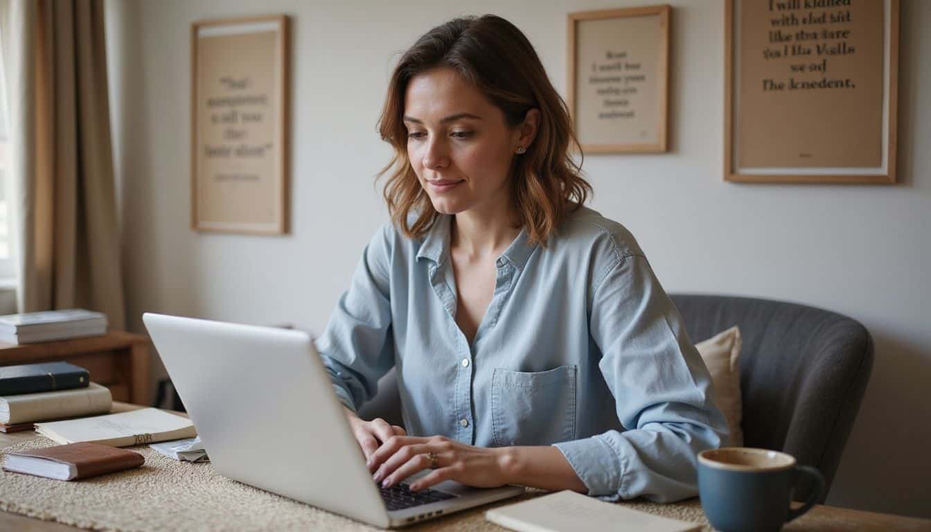 A focused woman works at her home office desk amid organized notes and coffee cups, managing multiple income streams. A focused woman works at her home office desk amid organized notes and coffee cups, managing multiple income streams.