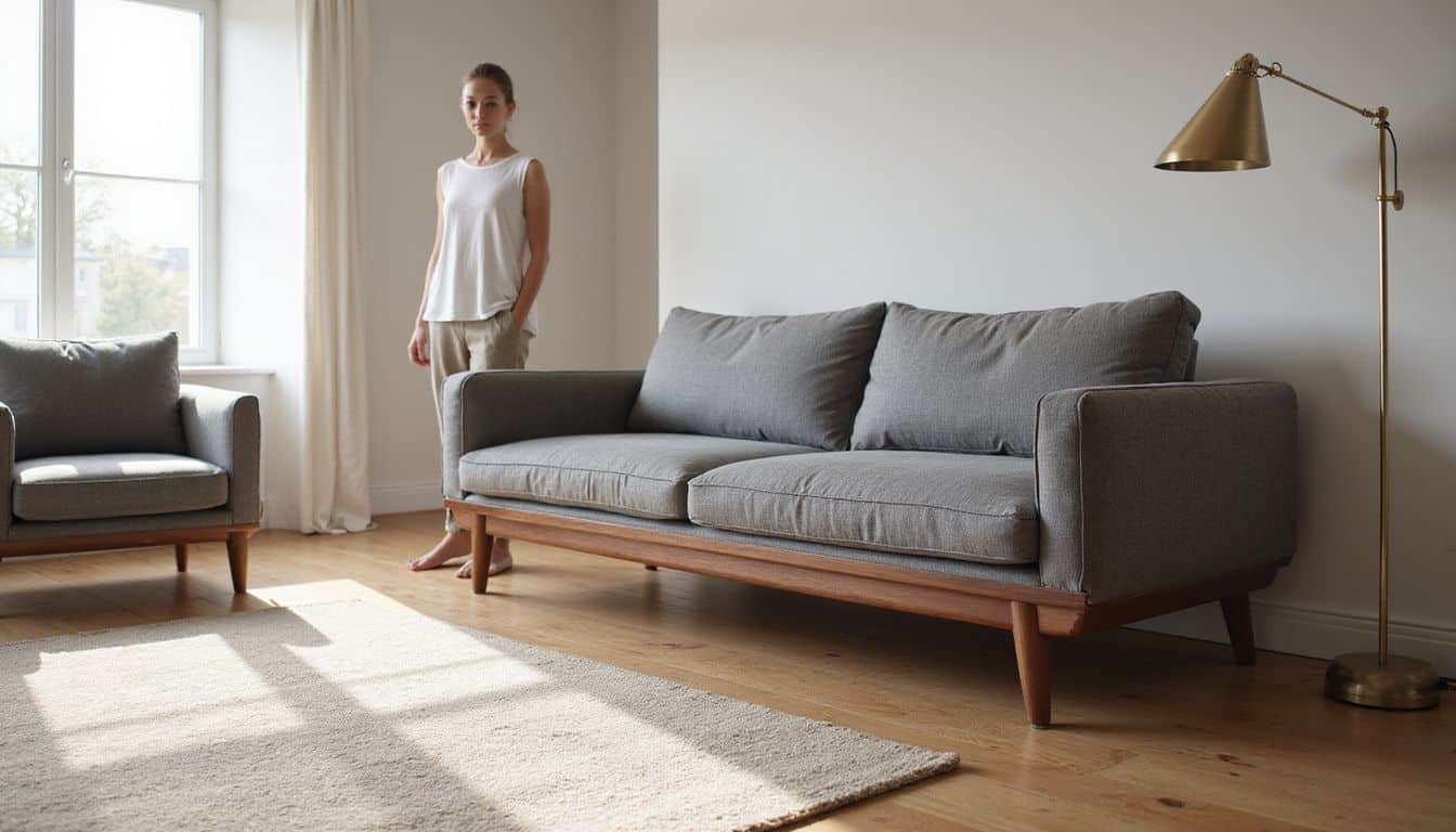 A modern living room features sleek furniture and a tranquil atmosphere, highlighting minimalist design and subtle textures. A modern living room features sleek furniture and a tranquil atmosphere, highlighting minimalist design and subtle textures.