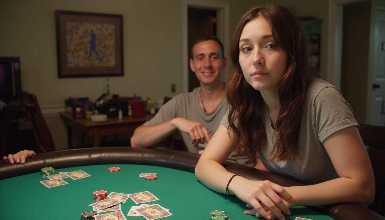 Kasey Lyn Mills sits at a poker table planning her next move during a home game.
