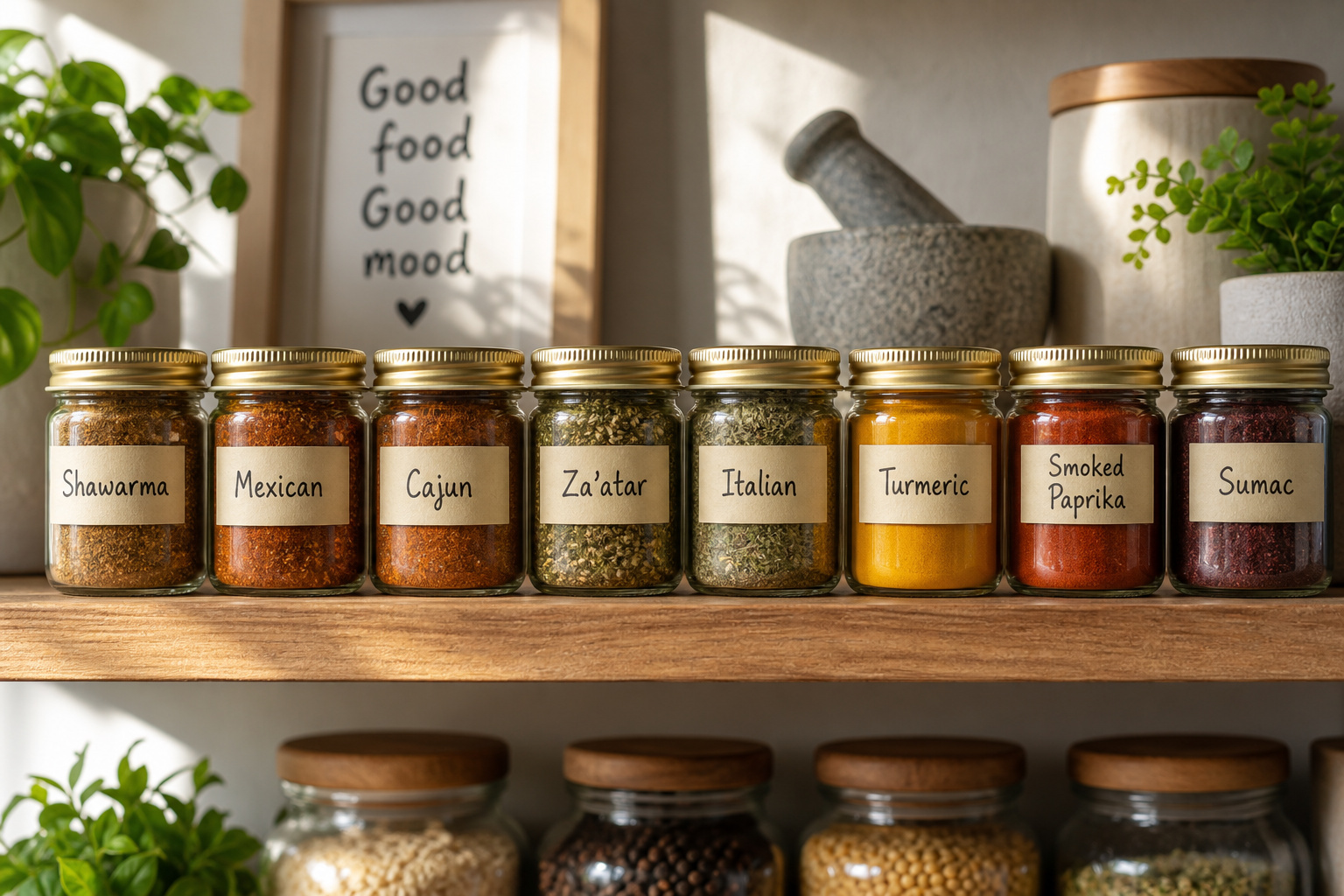 How to Make Every HelloFresh Spice Blend at Home (Reddit Edition) 4 DIY HelloFresh spice blend jars organized for easy access and customization