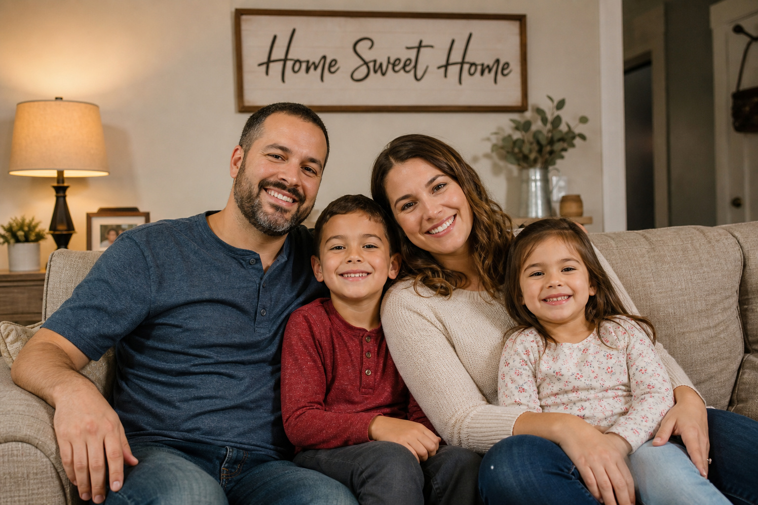 Buying a Home With Cash: The $224,000 Interest Savings and 3 Hidden Risks 6 Family relaxing in living room showing immediate ownership and equity from cash purchase