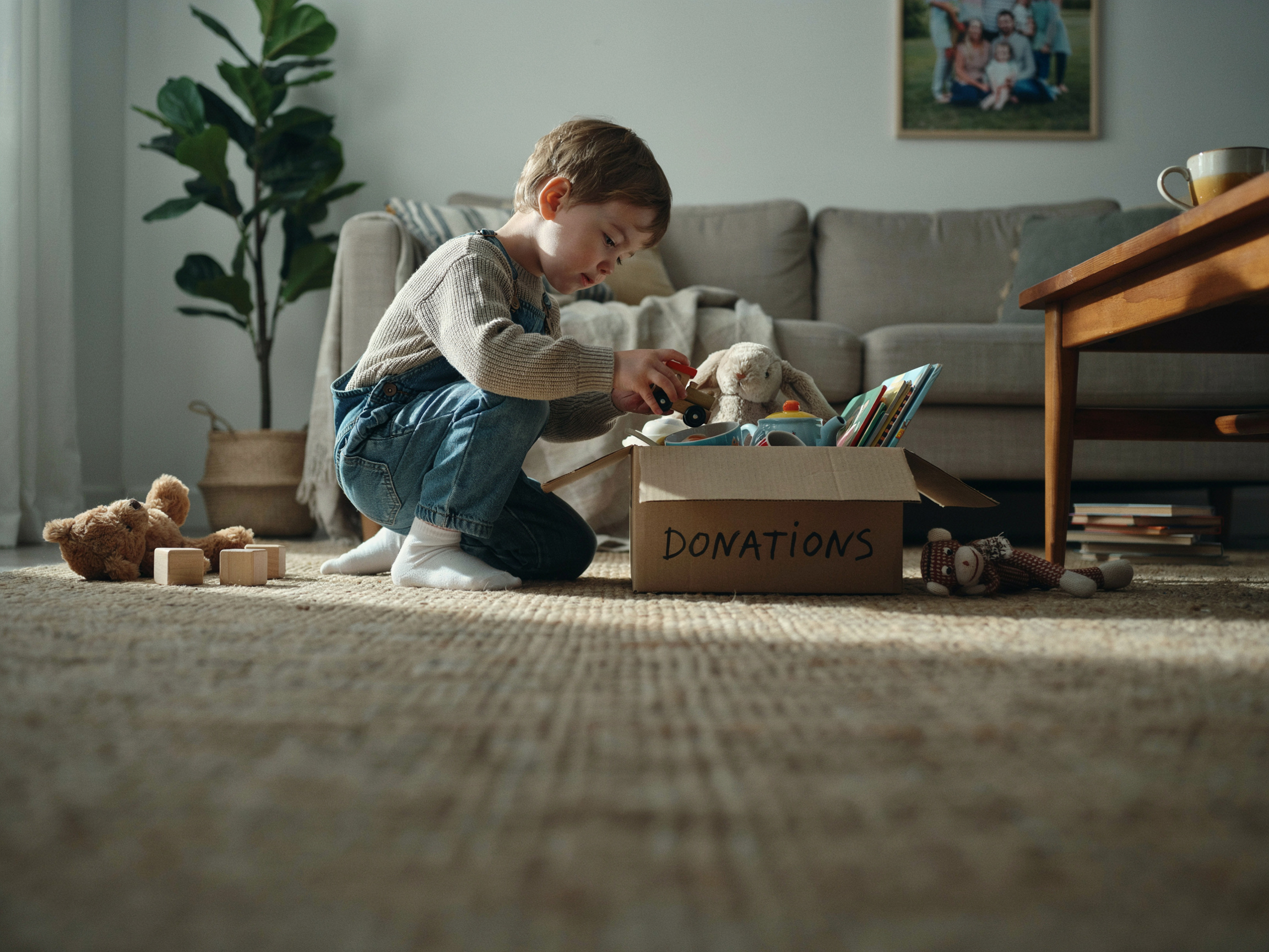25 Family Values Examples: Specific Behaviors and SMART Goals You Can Start Tonight 5 Child placing a toy into a donation box, practicing generosity and giving without expectation
