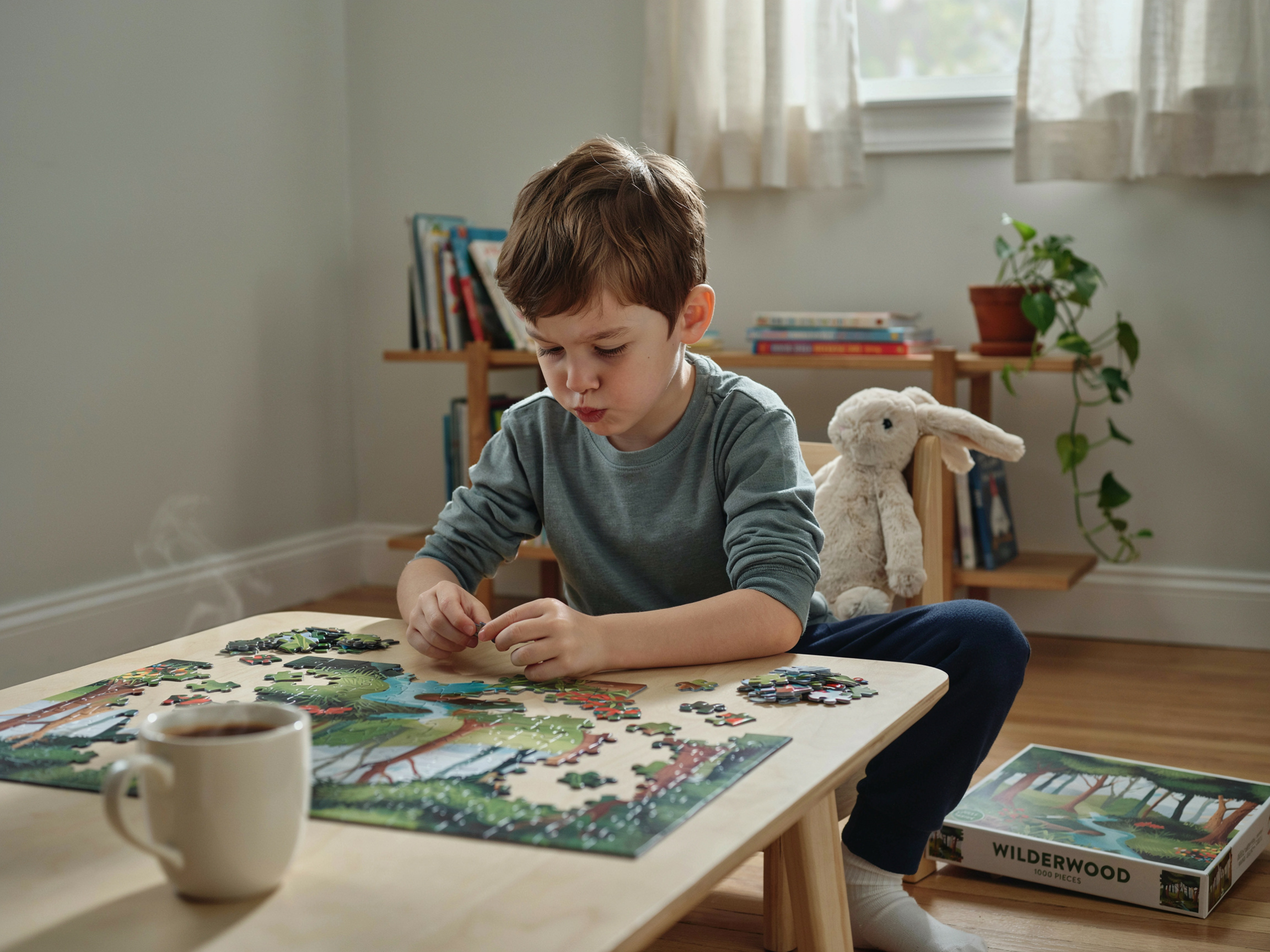 25 Family Values Examples: Specific Behaviors and SMART Goals You Can Start Tonight 6 Child concentrating on a puzzle, demonstrating perseverance and responsibility in learning