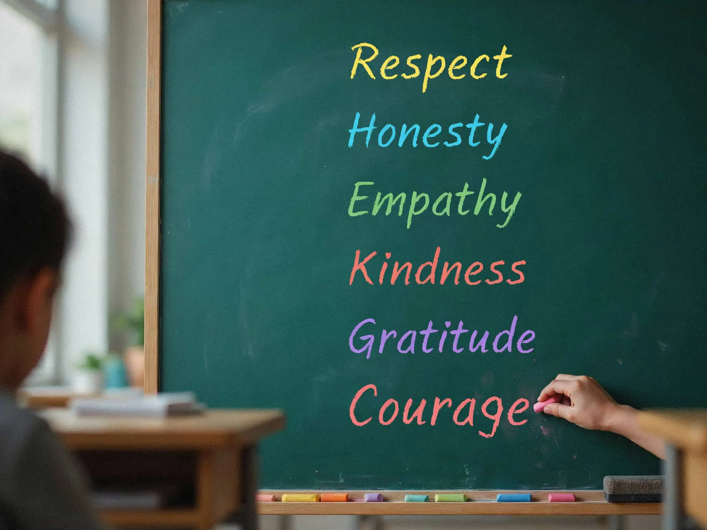 Family Values Moderate Meaning: What Most Americans Actually Believe 7 Chalkboard listing core relational family values like respect and honesty