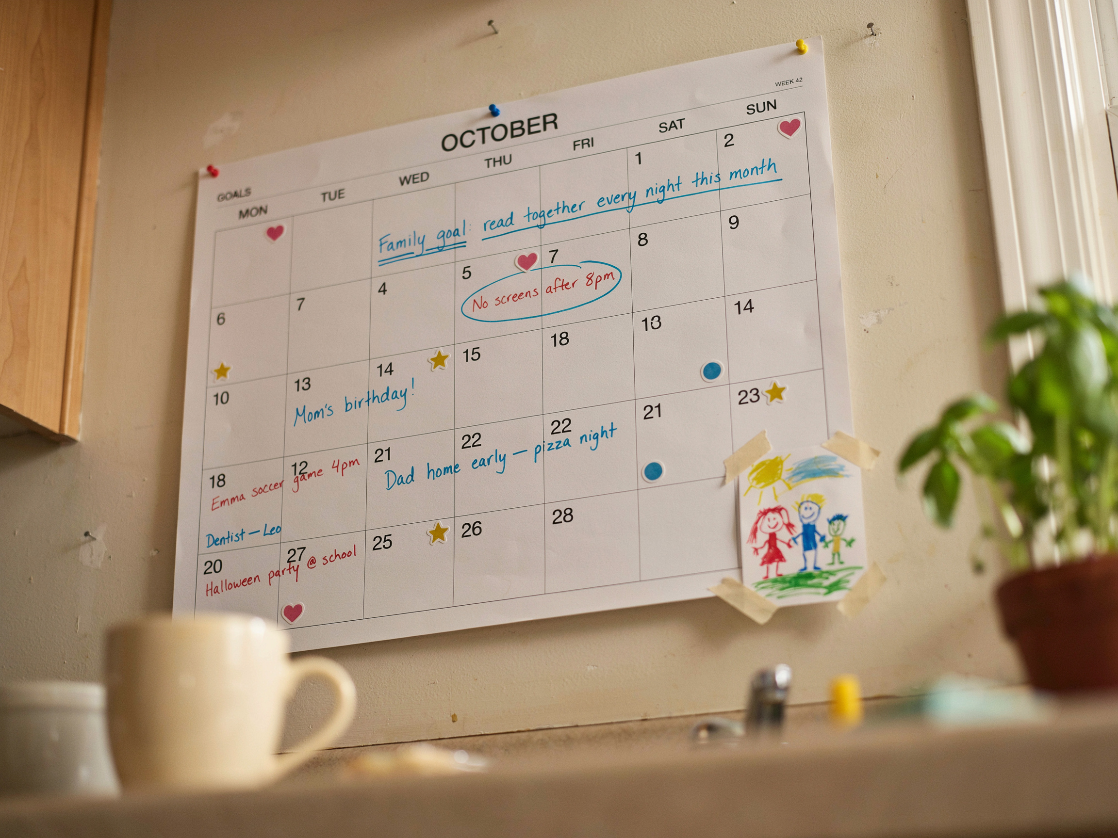 What Is the Value of Family? A Practical Guide to Defining What Matters Most 5 Family calendar with handwritten goals and activities, turning abstract values into concrete plans.