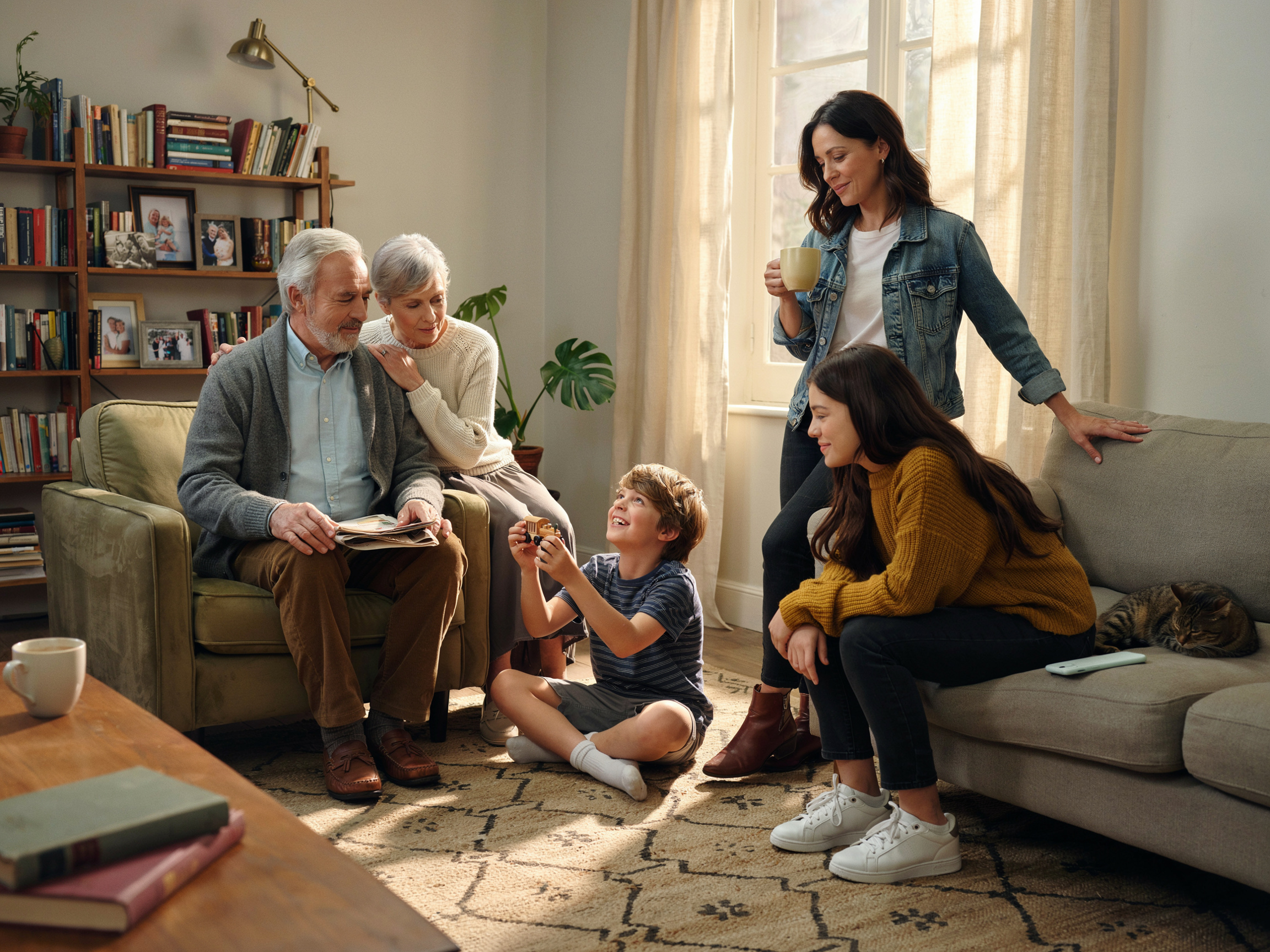 What Is the Value of Family? A Practical Guide to Defining What Matters Most 8 Multigenerational family sitting together, showing how family values vary across cultures and generations.