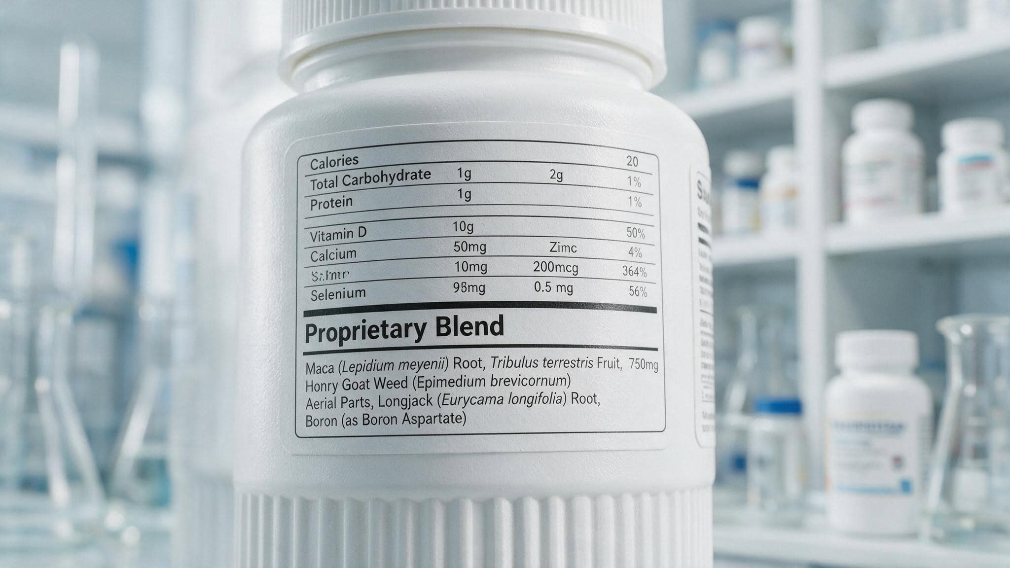 Close-up of IQ Bar nutrition label showing proprietary blend without exact dosages.
