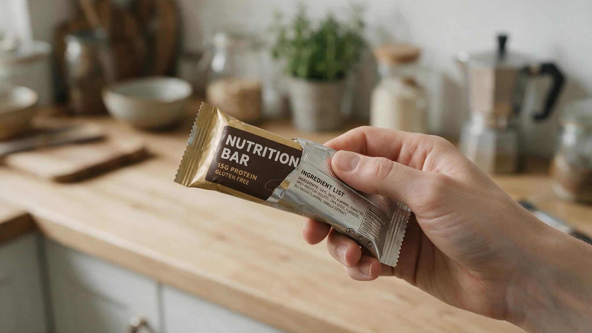 Are IQ Bars Bobby Approved? A Point-by-Point Evaluation 2 Hand flipping an IQBAR to read the ingredient list, illustrating transparency and ingredient clarity evaluation.