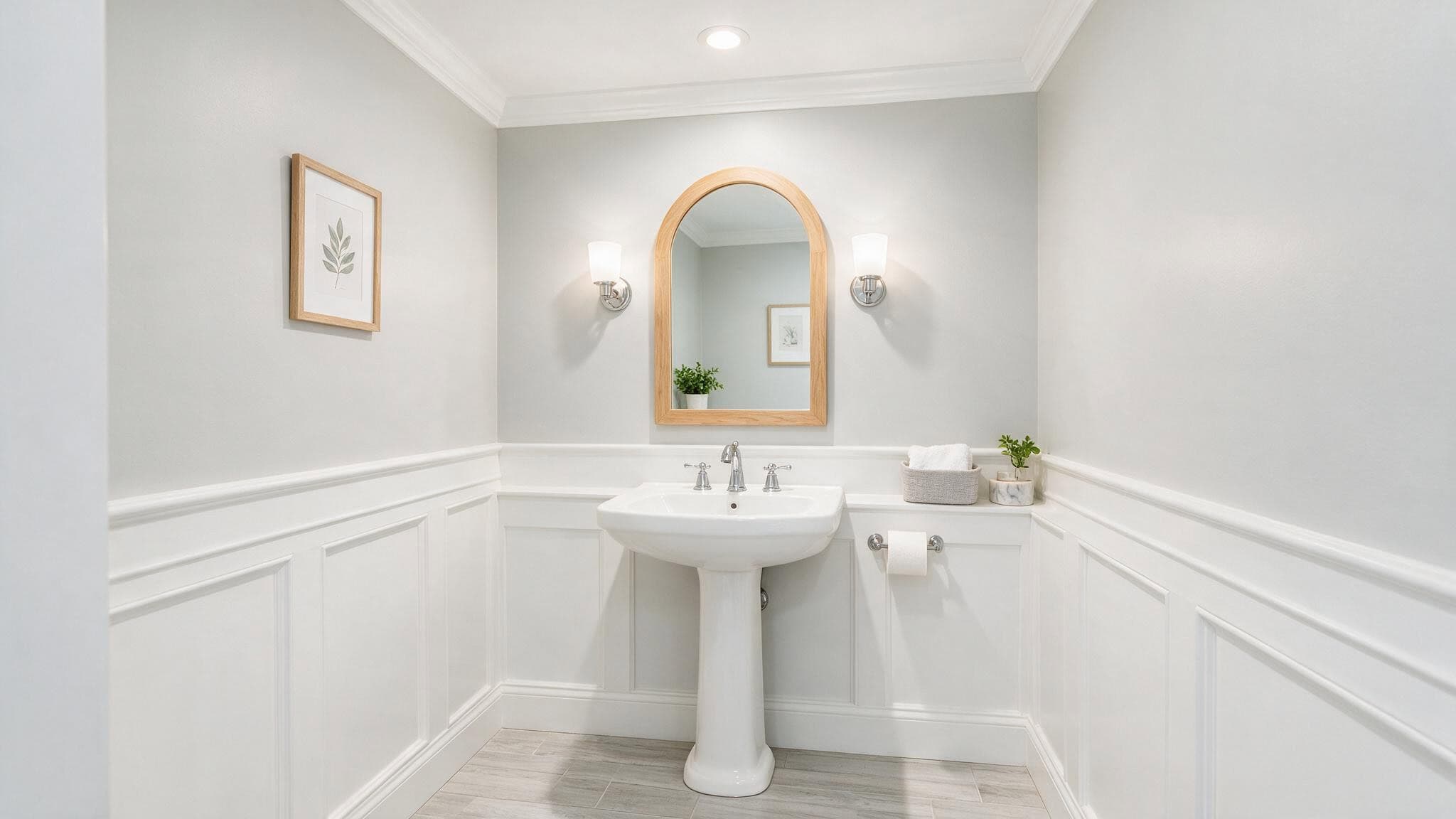 Can a Bathroom Be Remodeled in a Week? The Must-Haves and the Pitfalls That Blow the Schedule 2 Small powder room with new sink and mirror after a cosmetic-only one-week remodel