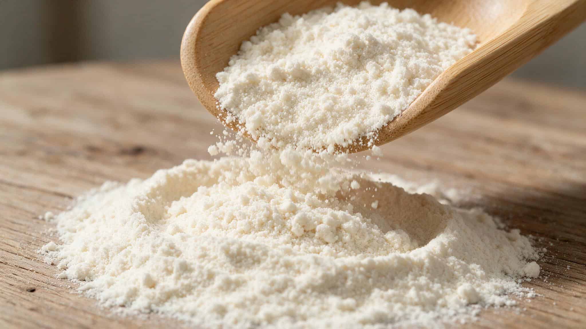 Close-up of tapioca fiber powder, the source of 7-8g fiber per IQ Bar.