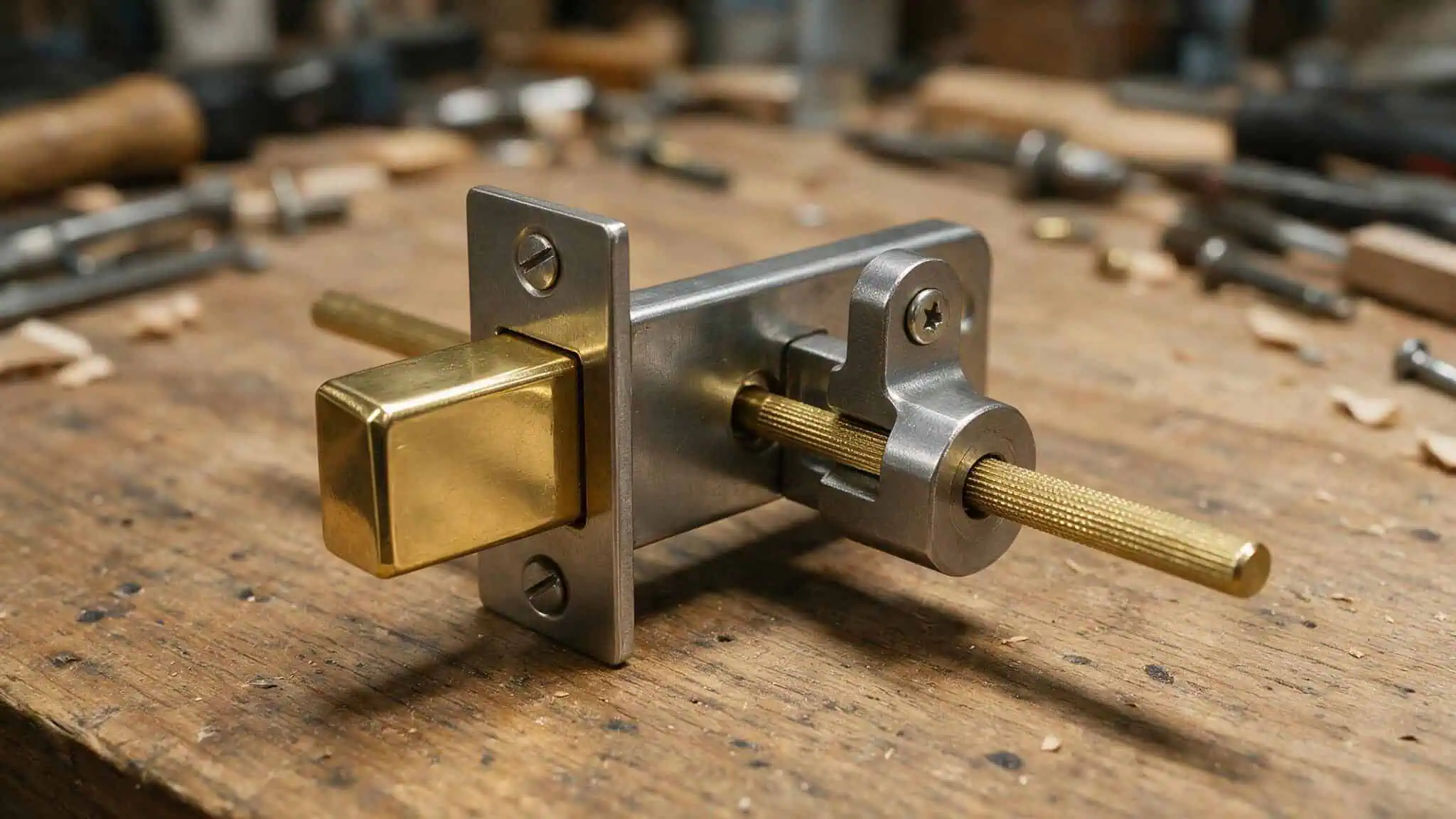 How to Install a Door Lock Mechanism Without Sticking: 4 Common Fixes 4 Torque blade inserted horizontally into a deadbolt latch crank to prevent sticking.