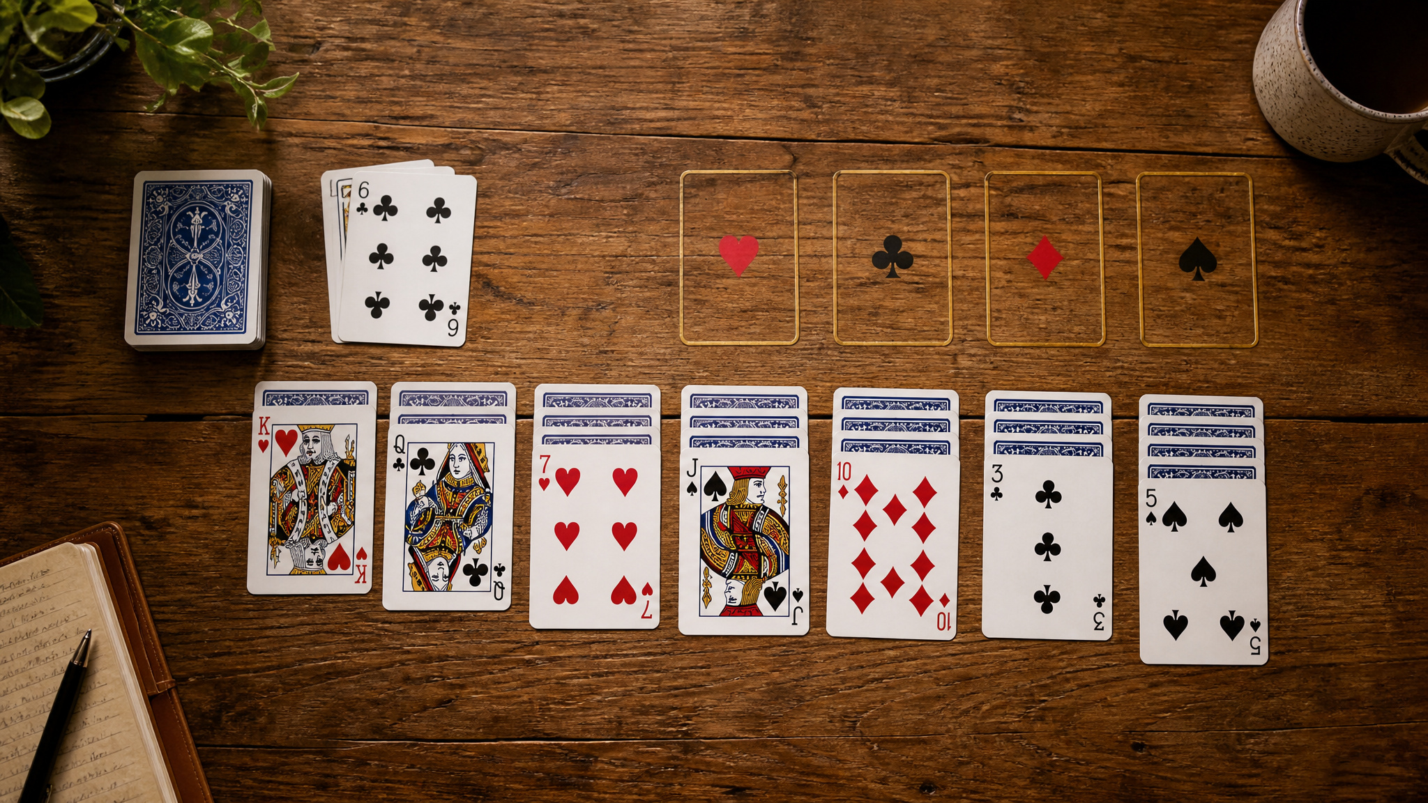 Solitaire Card Flip 1 or 3: Which Mode Should You Choose? 2 Klondike solitaire stock and waste piles showing the draw 3 mechanic