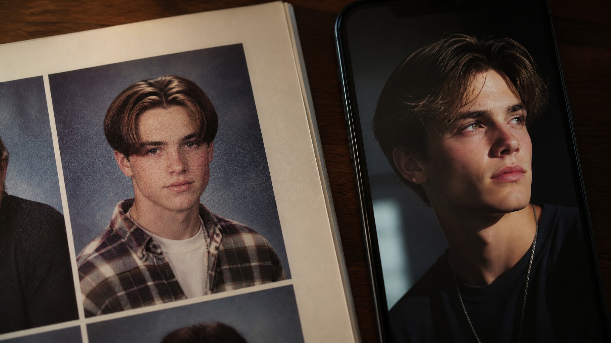 Comparison of 1990s and modern teenager photos showing perception of age differences