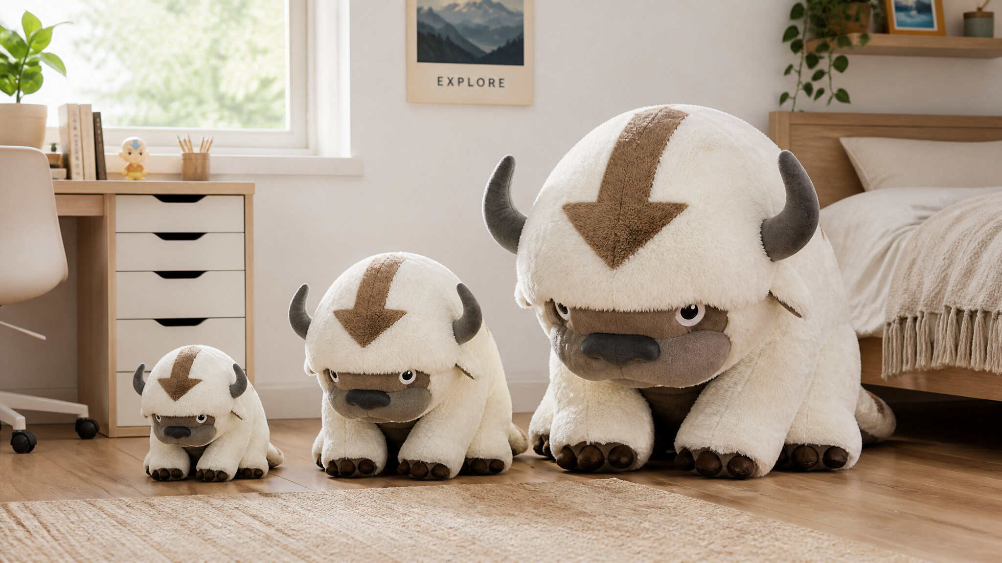 Avatar the Last Airbender Plush Toys: Verified Sizes, Prices, and Which Characters Actually Exist 2 Three Appa plush sizes from 9 to 30 inches compared side by side for scale