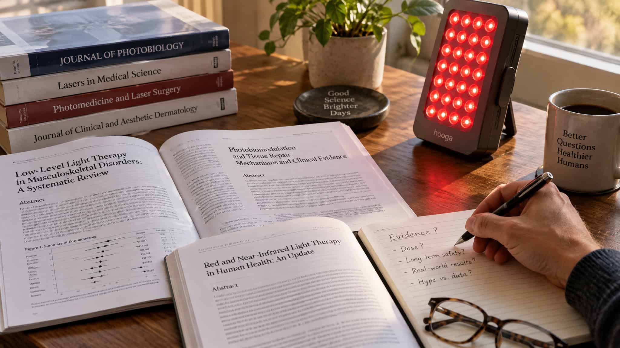 Research papers reviewing red light therapy evidence strength for breastfeeding mothers, from meta-analyses to small trials