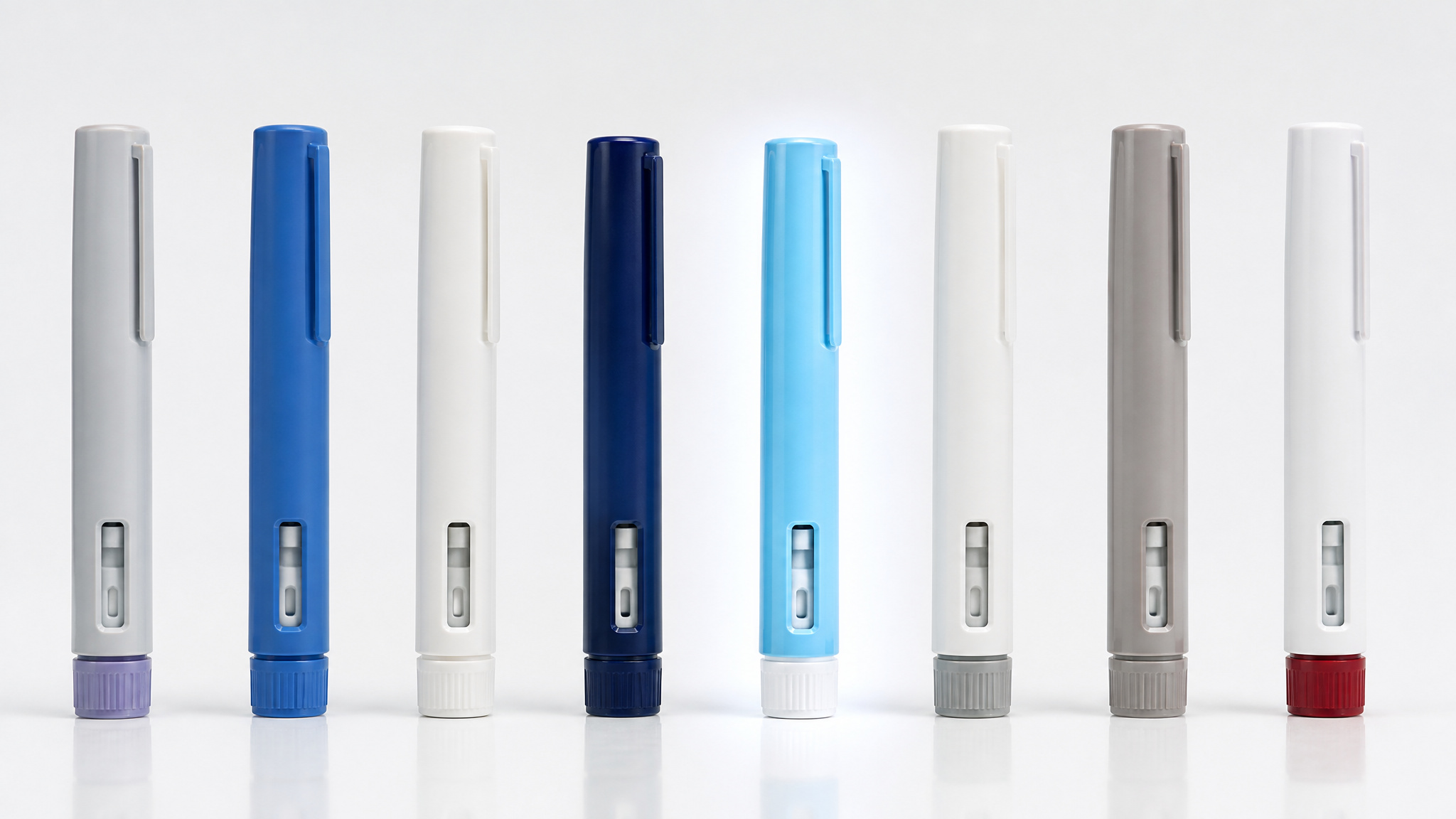 How Do Weight Loss Injections Work? The 2-Minute Signal That Lasts 5 Days 2 Injection pens representing Ozempic, Wegovy, Mounjaro, and Zepbound brand name duplicates