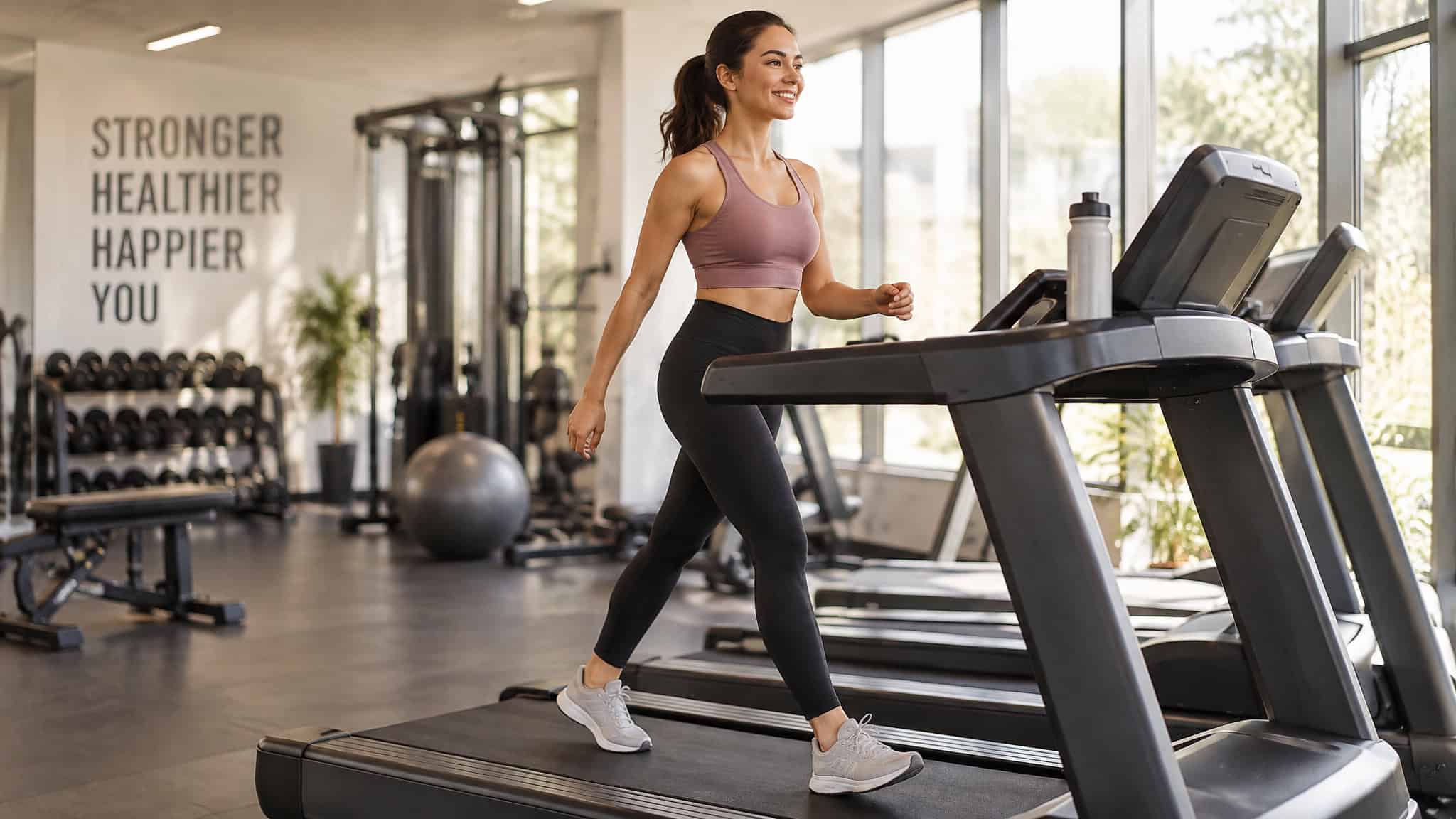 Fitness Trends TikTok: Which Viral Workouts Are Legit, Hype, or Dangerous 2 Woman doing the 12-3-30 treadmill workout with hands off the handles