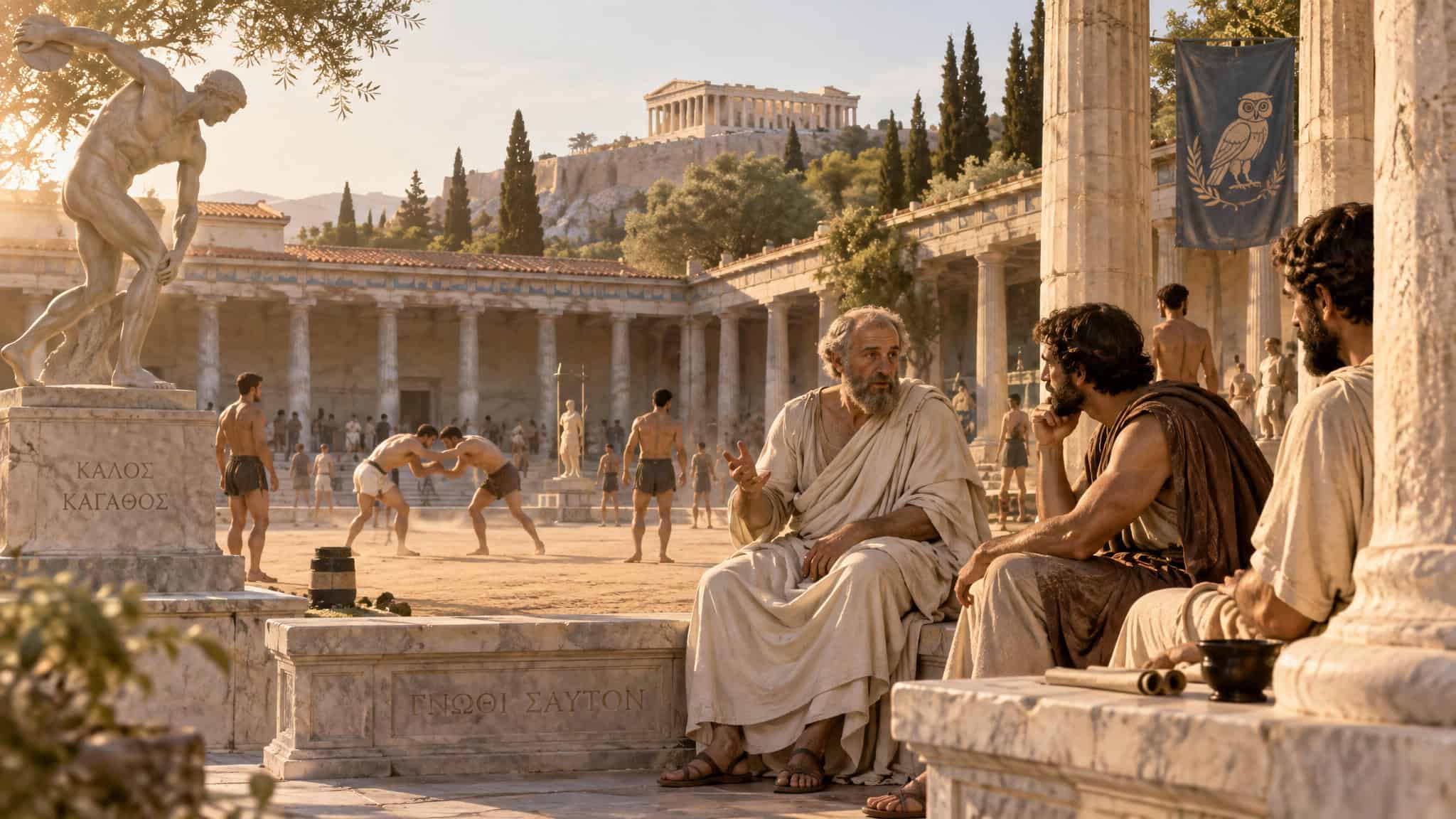 Fitness Trends Over the Years: Every Decade Recycles the Same 2 Ideas 2 Ancient Greek gymnasium where early fitness trends over the years began alongside philosophy teaching